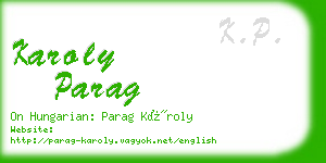 karoly parag business card